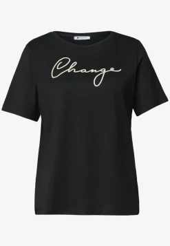 Shirt met ronde hals en Wording Artwork