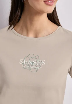 Shirt met ronde hals en Wording Artwork