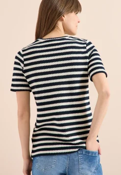 Shirt met ronde hals in ajour look