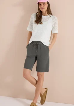 Shirt met ronde hals in ajour look