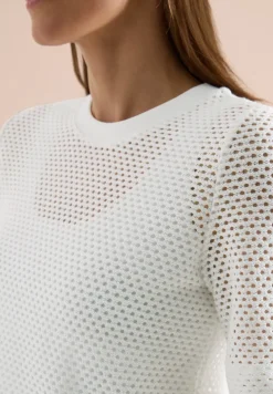 Shirt met ronde hals in ajour look