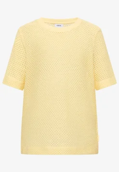 Shirt met ronde hals in ajour look