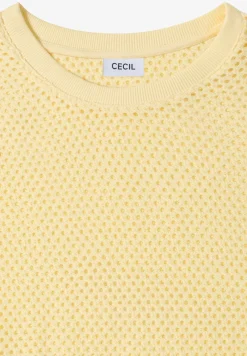 Shirt met ronde hals in ajour look