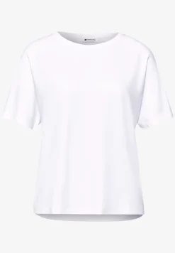 Shirt met ronde hals in effen kleur