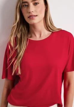 Shirt met ronde hals in effen kleur