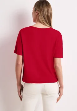 Shirt met ronde hals in effen kleur