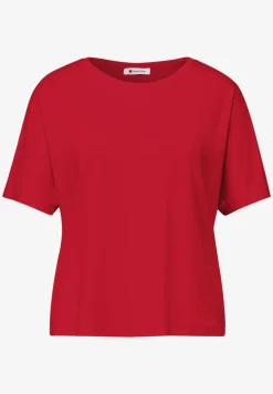 Shirt met ronde hals in effen kleur