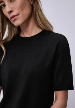 Shirt met ronde hals in gebreide look