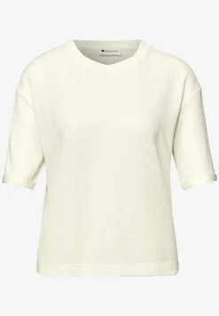 Shirt met ronde hals in gebreide look