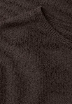 Shirt met ronde hals in gebreide look