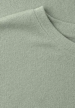 Shirt met ronde hals in gebreide look