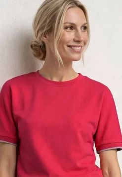 Shirt met ronde hals in Silk-Look