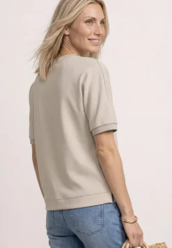 Shirt met ronde hals in Silk-Look