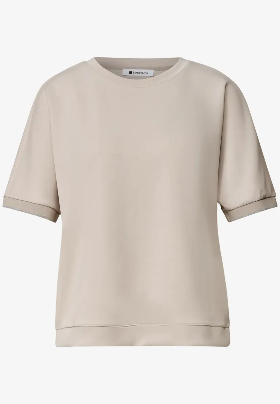 Shirt met ronde hals in Silk-Look