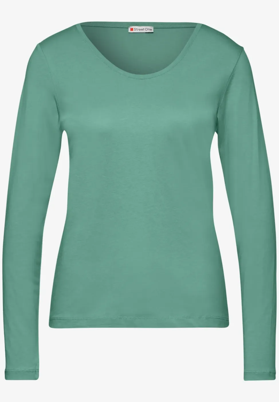 Shirt met ronde V-hals