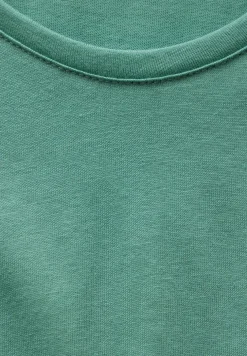 Shirt met ronde V-hals