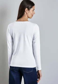 Shirt met ronde V-hals