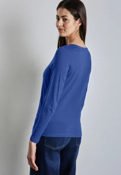 Shirt met ronde V-hals