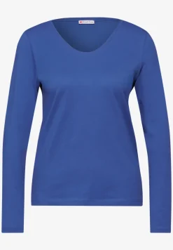 Shirt met ronde V-hals