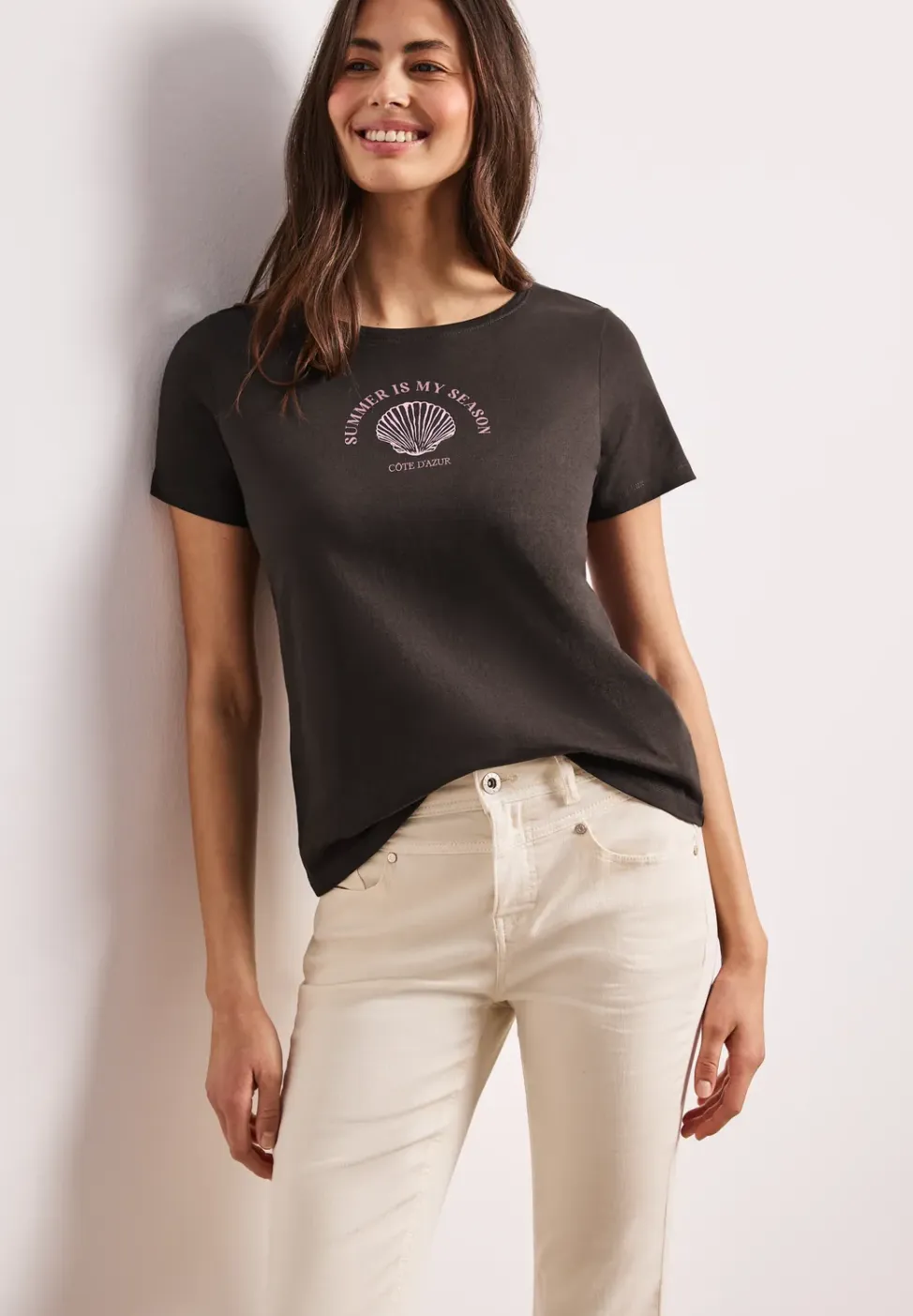 Shirt met schelpenprint