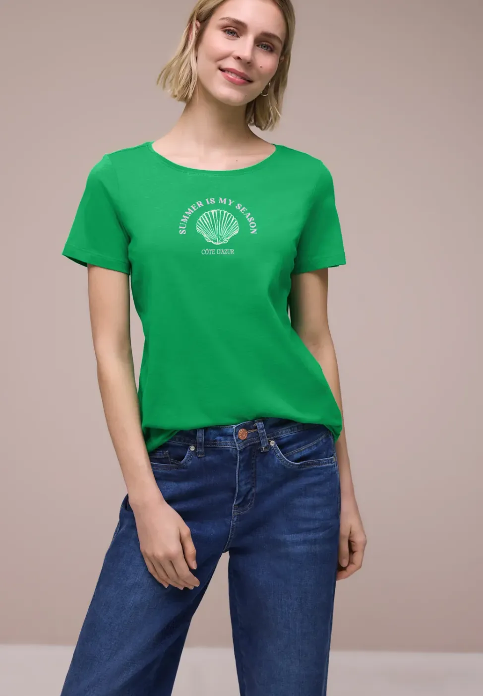 Shirt met schelpenprint