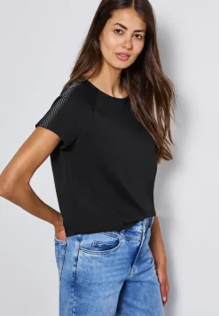 Shirt met schouderdetail