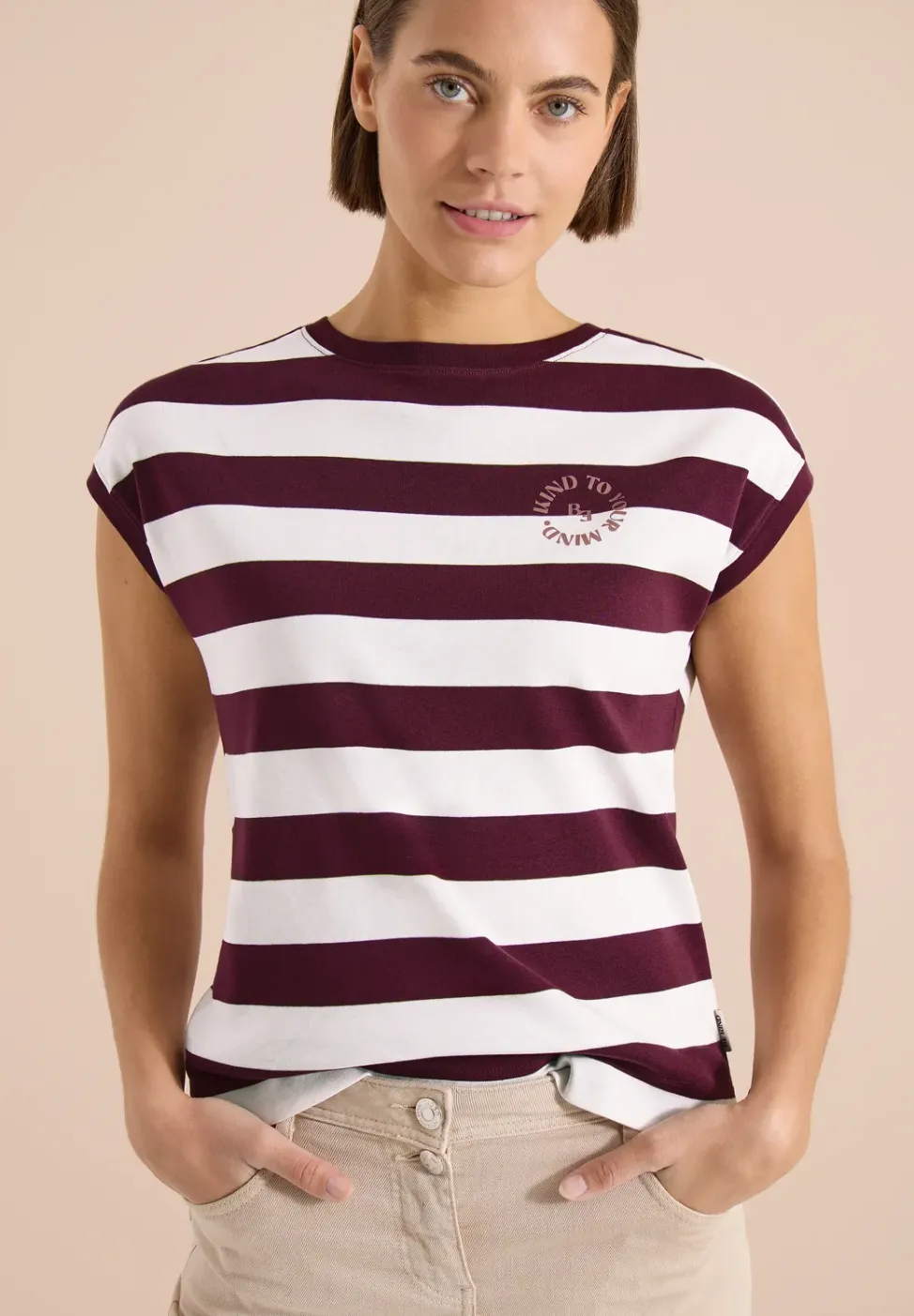 Shirt met strepen en printdetail