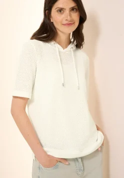 Shirt met structuur en capuchon