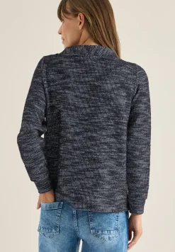 Shirt met structuur en trechtervormige hals