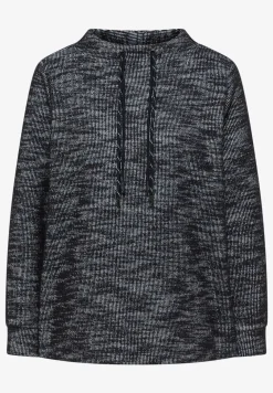 Shirt met structuur en trechtervormige hals