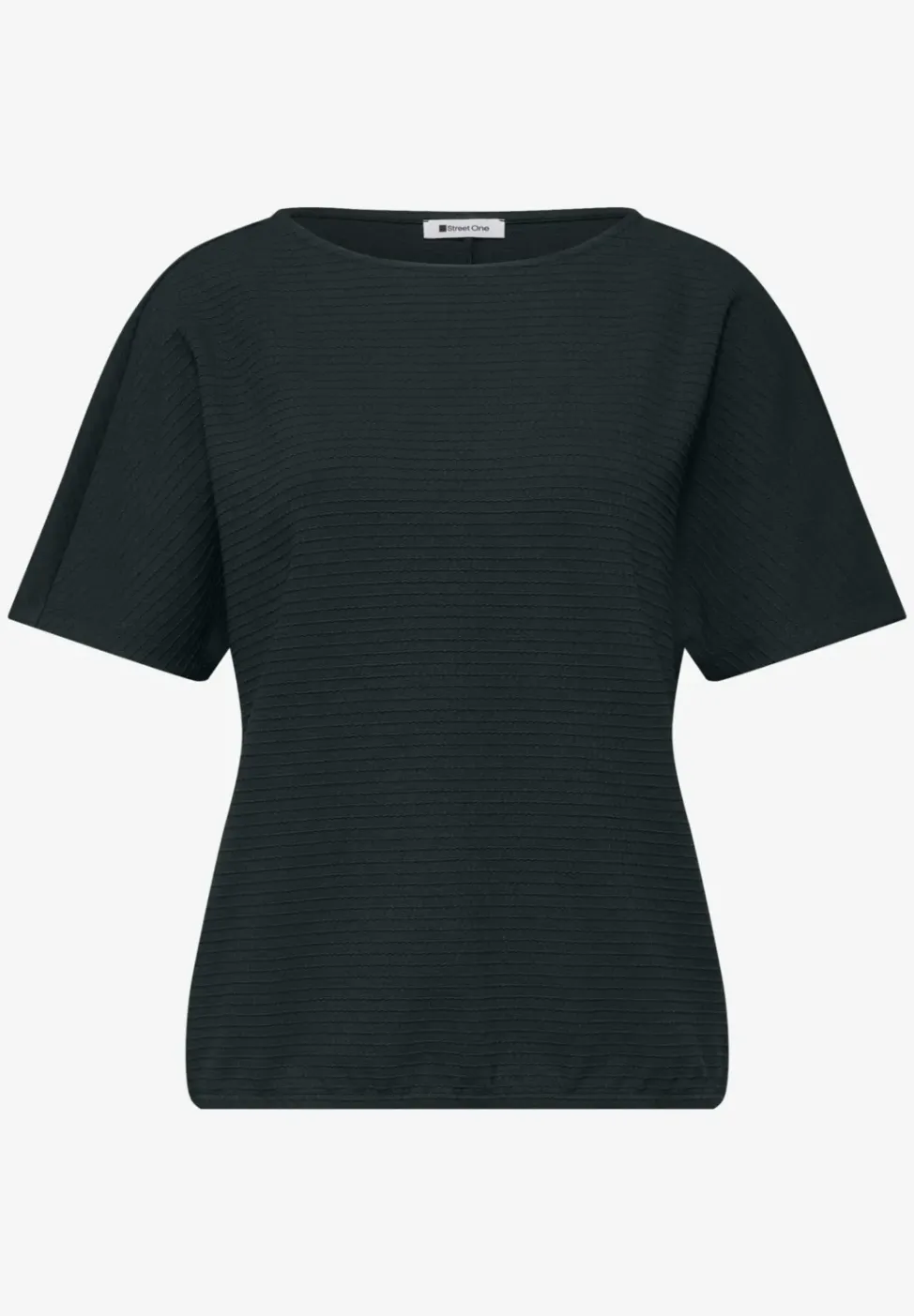Shirt met structuur in effen kleur