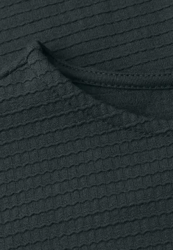 Shirt met structuur in effen kleur