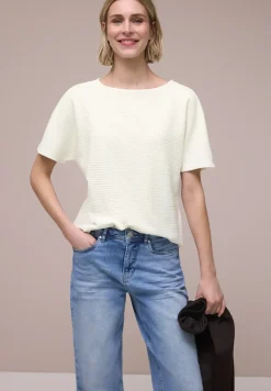 Shirt met structuur in effen kleur