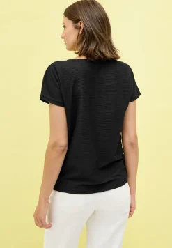 Shirt met structuur in effen kleur