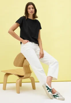 Shirt met structuur in effen kleur