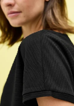 Shirt met structuur in effen kleur