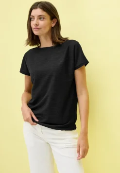 Shirt met structuur in effen kleur
