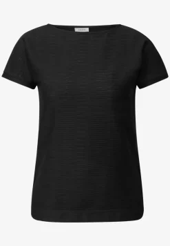 Shirt met structuur in effen kleur