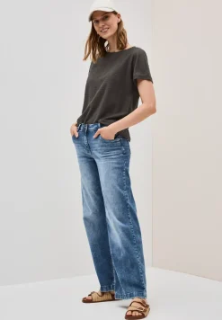 Shirt met structuur in effen kleur