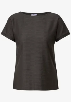 Shirt met structuur in effen kleur
