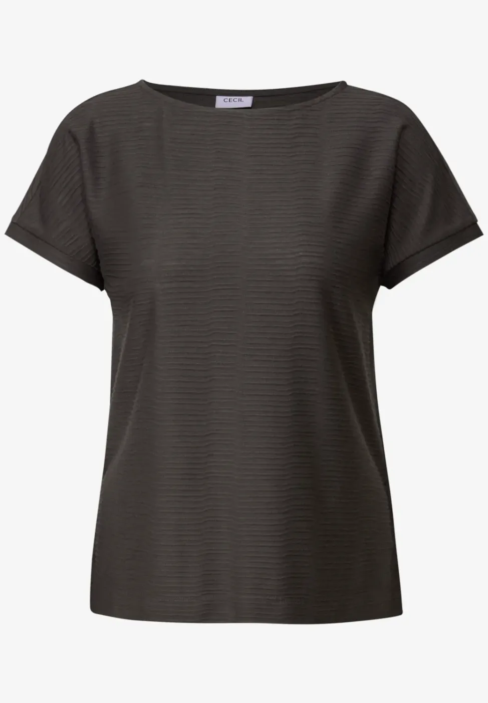 Shirt met structuur in effen kleur