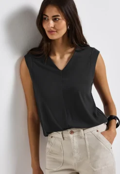 Shirt met structuur in zijde-look