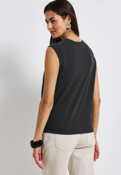 Shirt met structuur in zijde-look