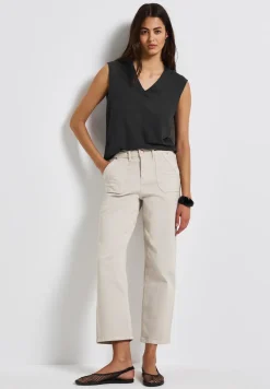 Shirt met structuur in zijde-look