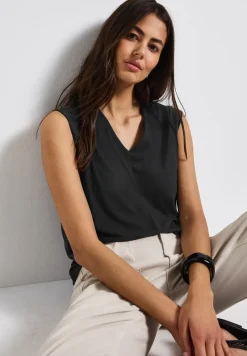 Shirt met structuur in zijde-look