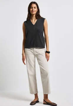 Shirt met structuur in zijde-look
