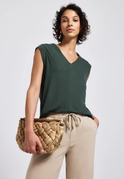 Shirt met structuur in zijde-look
