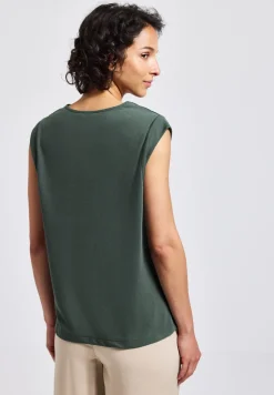Shirt met structuur in zijde-look