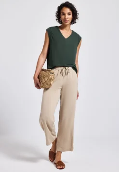 Shirt met structuur in zijde-look