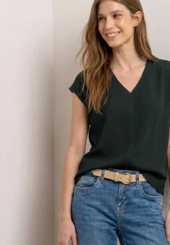 Shirt met structuurmix en tape